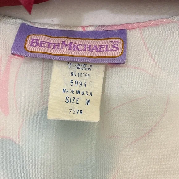 Vintage Pink, white & blue floral print robe - Picture 3 of 4